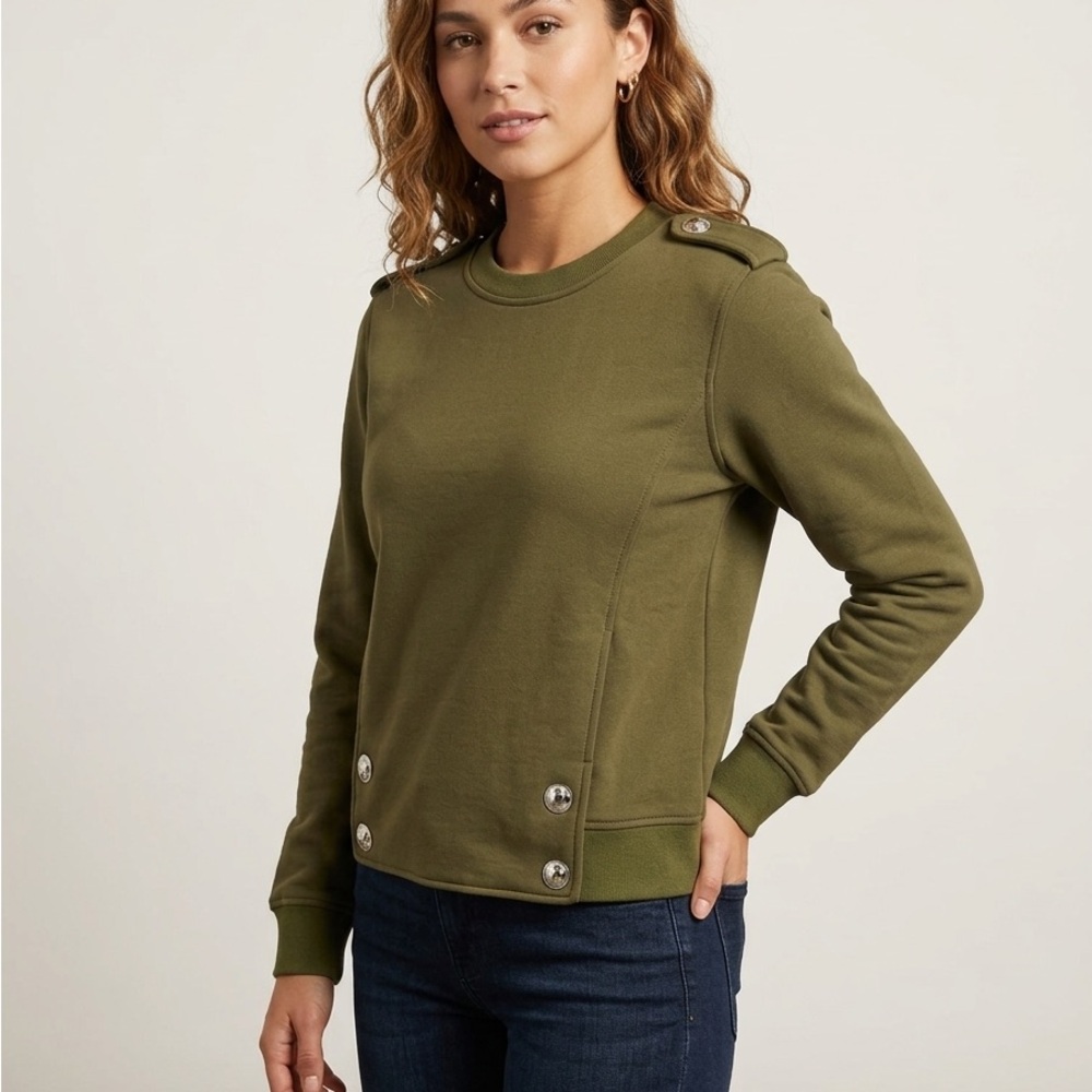 Love Moschino Olive Green Crewneck Sweatshirt size 10